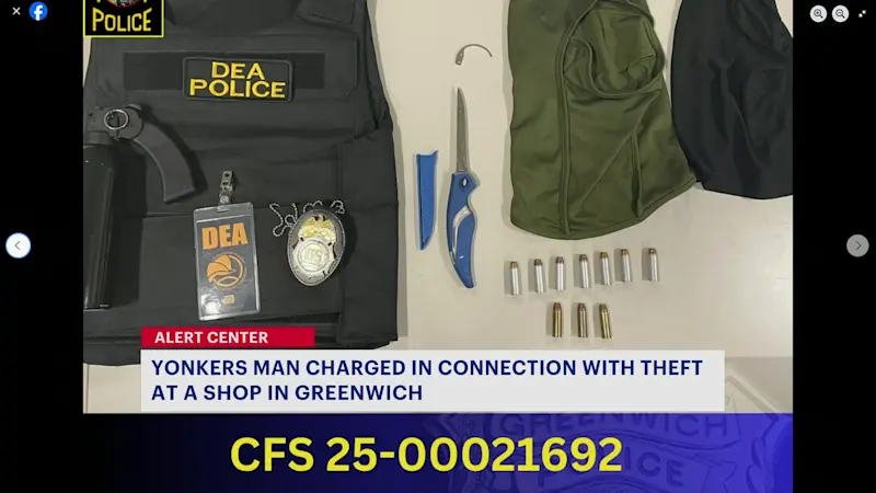 Story image: Tactical gear, fake DEA badges found after Greenwich arrest of Yonkers man