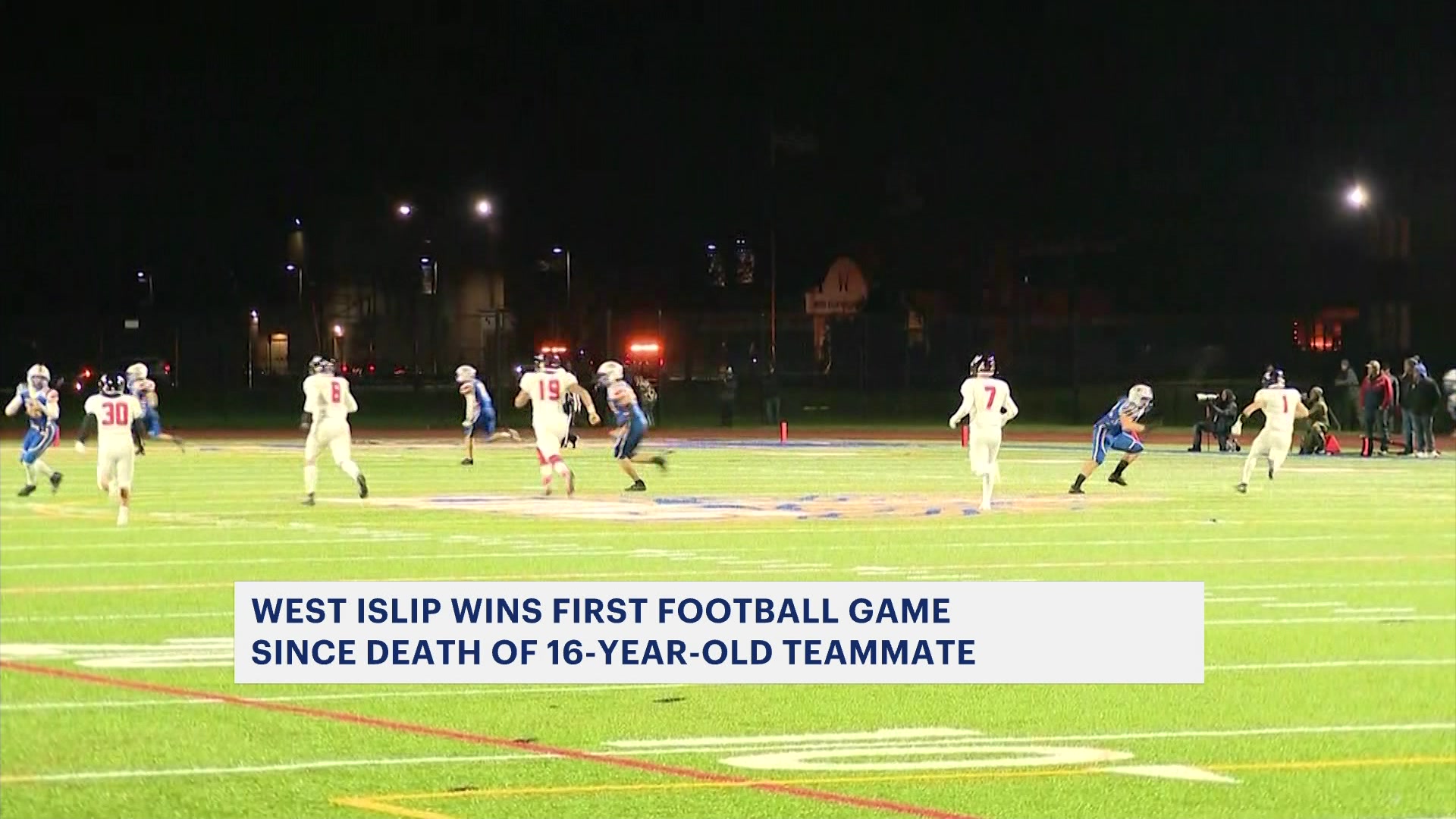 West Islip HS football team wins playoff game in honor of teammate who