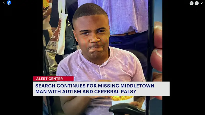 Story image: Search continues for missing Middletown man with autism and cerebral palsy