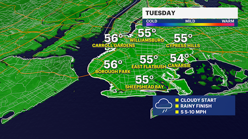 Story image: Wet travel days for the midweek, blustery holiday ahead for Brooklyn
