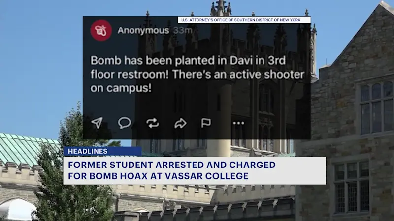 Story image: Former Vassar College student charged in campus bomb hoax