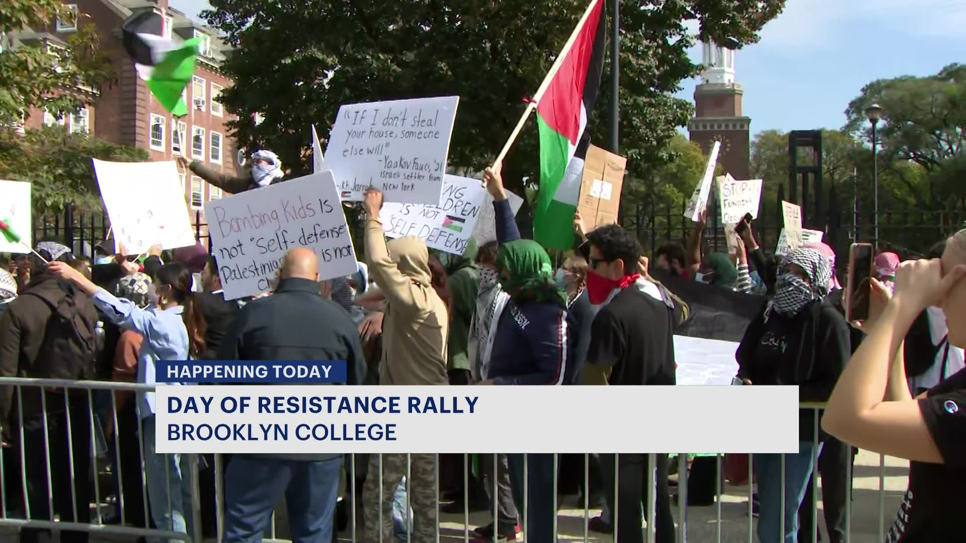 Students hold proPalestinian rally outside Brooklyn College