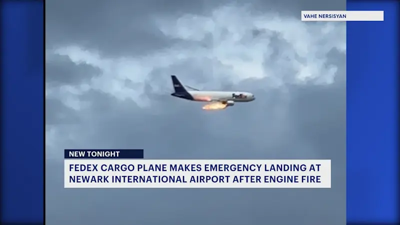 Story image: Officials: FedEx plane makes emergency landing in Newark after bird strike