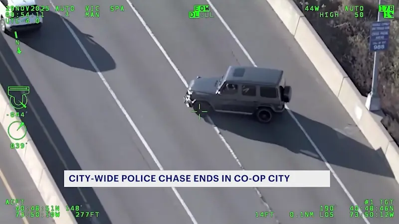 Story image: Dramatic police chase video shows car making U-turn on Hutchinson River Parkway