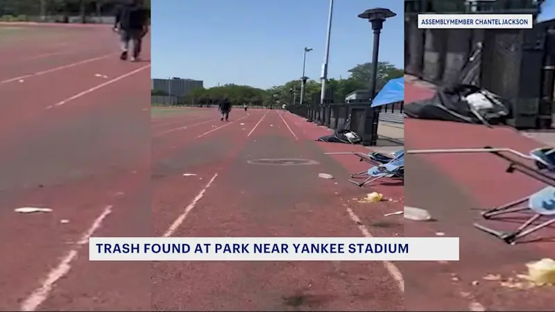 Story image: Assemblymember expresses disappointment with trash at Macombs Park