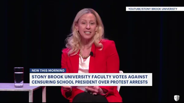 Stony Brook University faculty votes against censuring school president over protest arrests