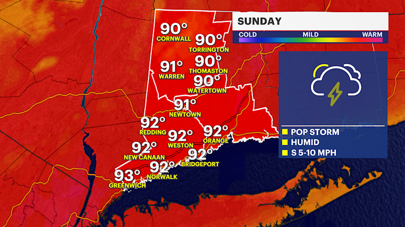 Story image: Extreme heat returns for final days of July in Connecticut