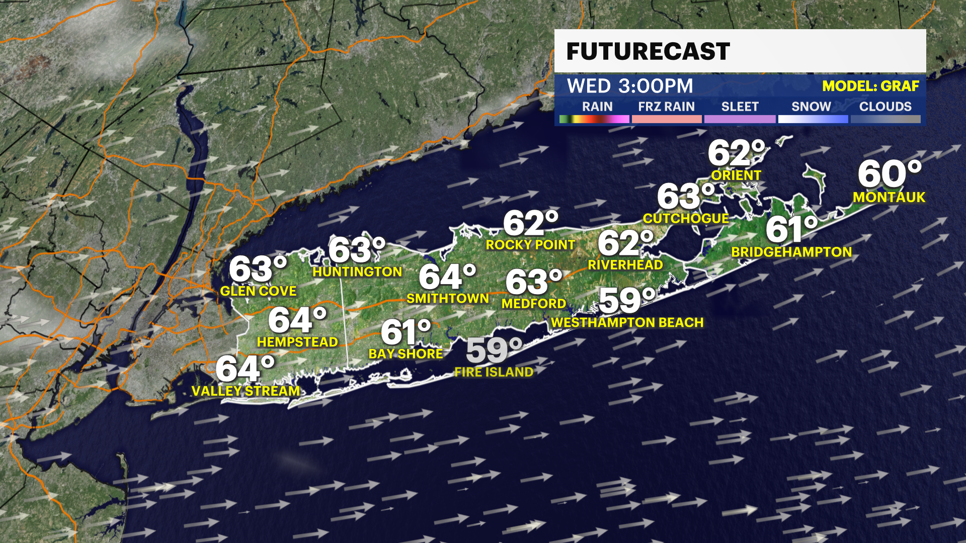 Clouds and showers gives way to sunshine Wednesday on Long Island