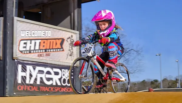 7-year-old Smithtown girl blazes around BMX track