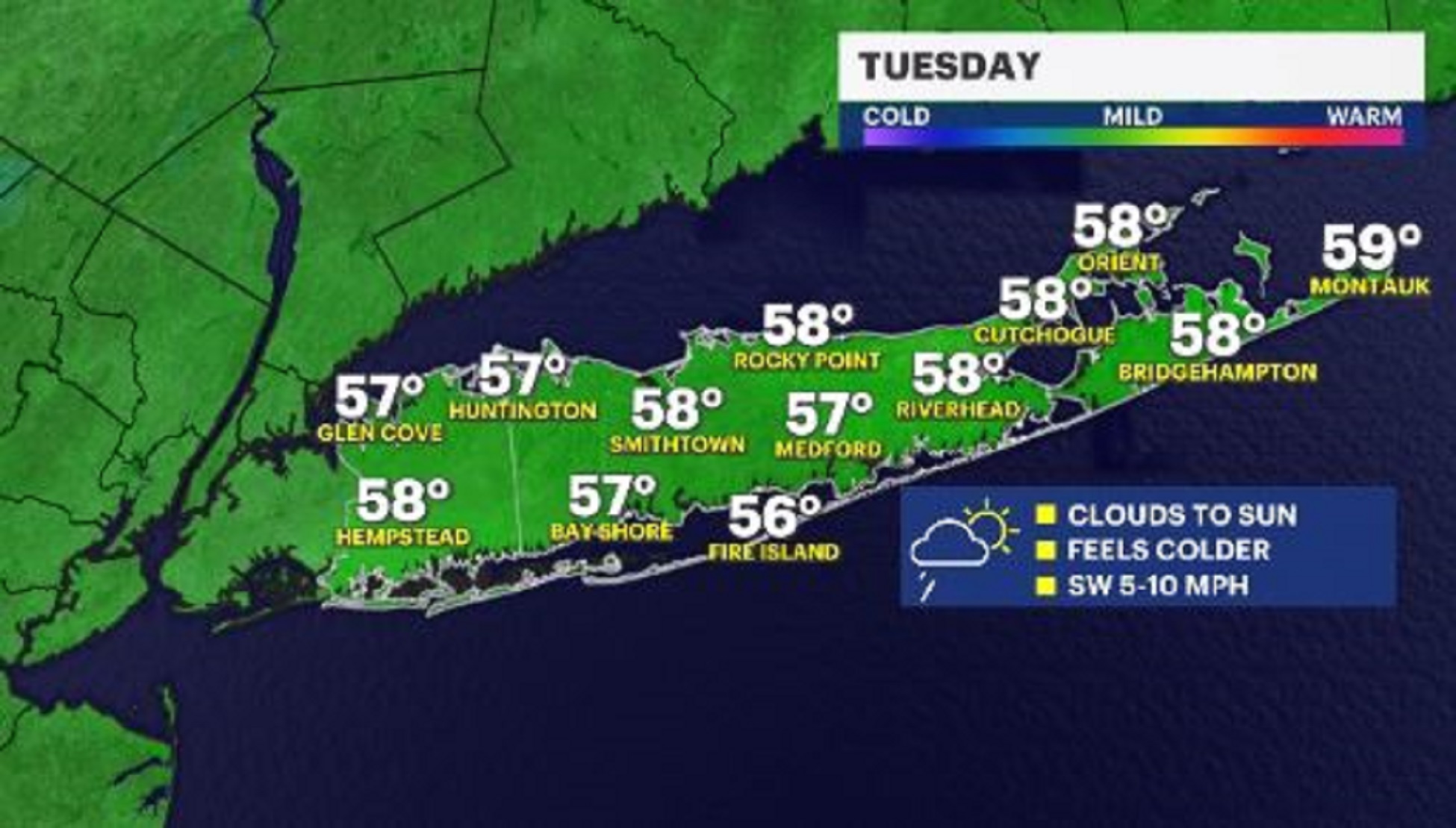 News 12 | Long Island | On And Off Showers To Start The Workweek Cooler ...