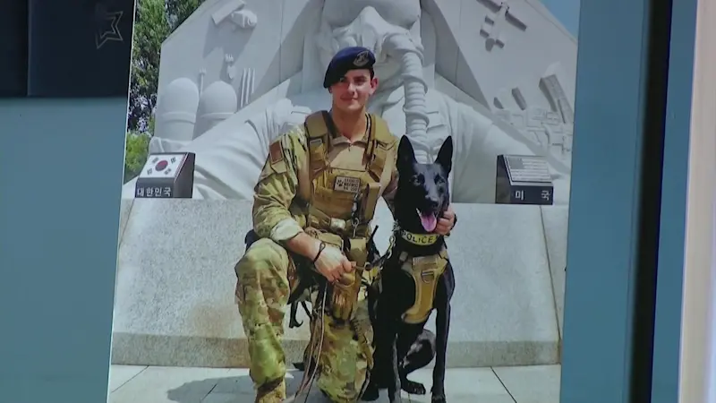 Story image: Veteran from Shirley reunited with retired military dog through Paws of War