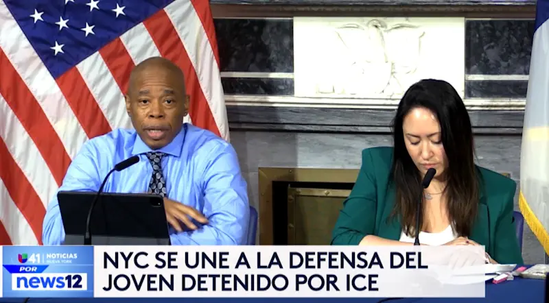 Story image: Univision 41 News Brief: NYC se une a la defensa del joven venezolano detenido por ICE