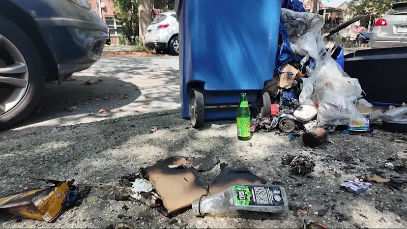 Story image: Flatlands residents awaken to smoke as trash can arson fire erupts near home
