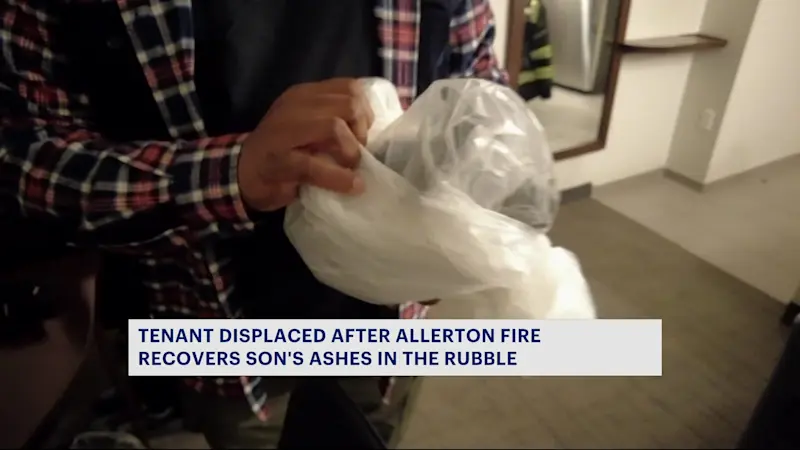 Story image: Allerton tenant recovers son's ashes after losing home in 5-alarm fire