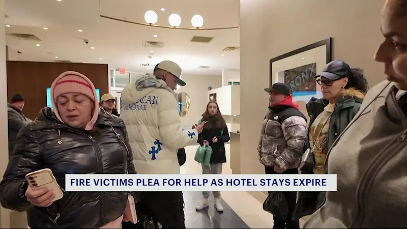 Story image: Fire victims plea for help as hotel stays expire