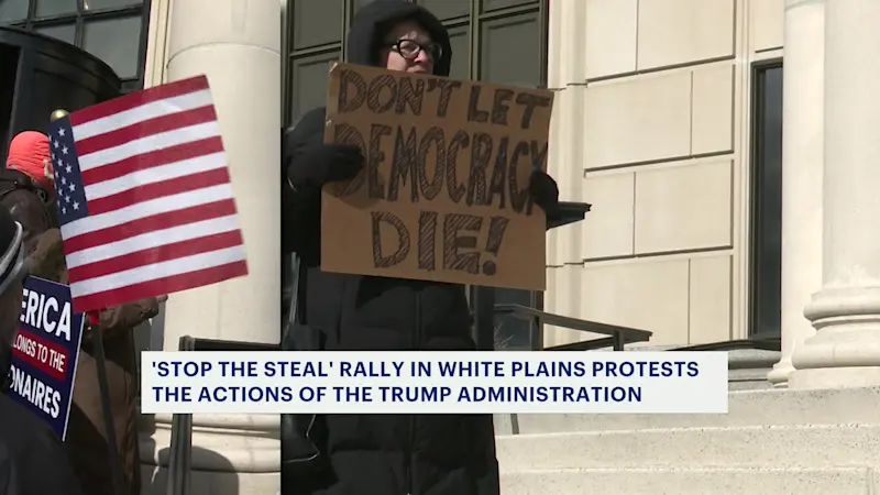 Story image: 'Stop the steal of our democracy' rally targets Trump, local politicians in White Plains