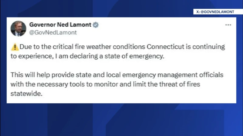 Story image: Gov. Lamont issues a state of emergency in wake of brush fires