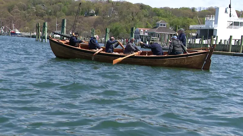 Story image: Revolutionary War history makes waves in Port Jefferson with launch of Caleb Brewster whaleboat