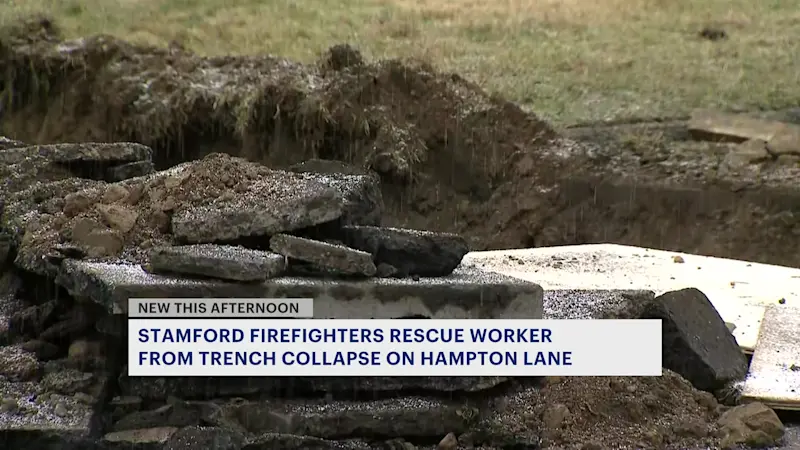 Story image: Stamford firefighters rescue trapped construction worker