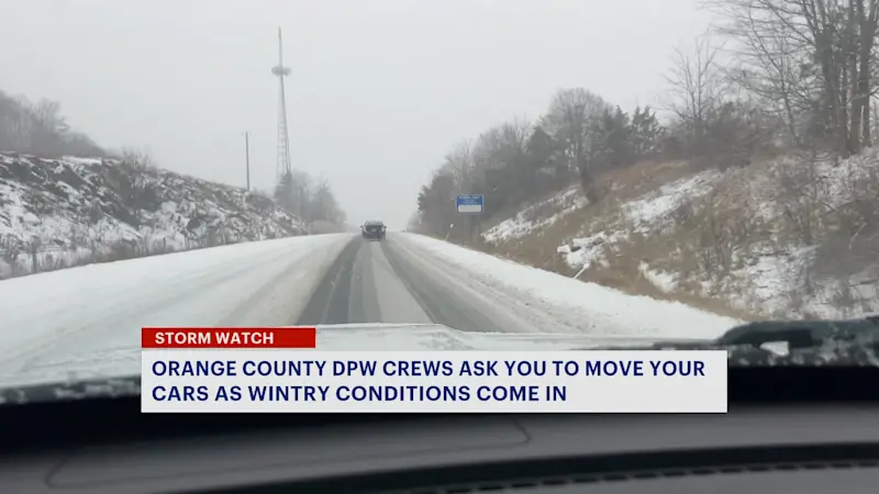 Story image: News 12 reporters on slick driving conditions in the Hudson Valley as snow accumulates