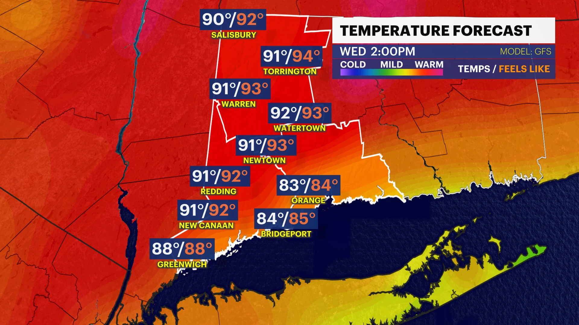 Sunny and warm today in Connecticut; extreme heat settles in Tuesday