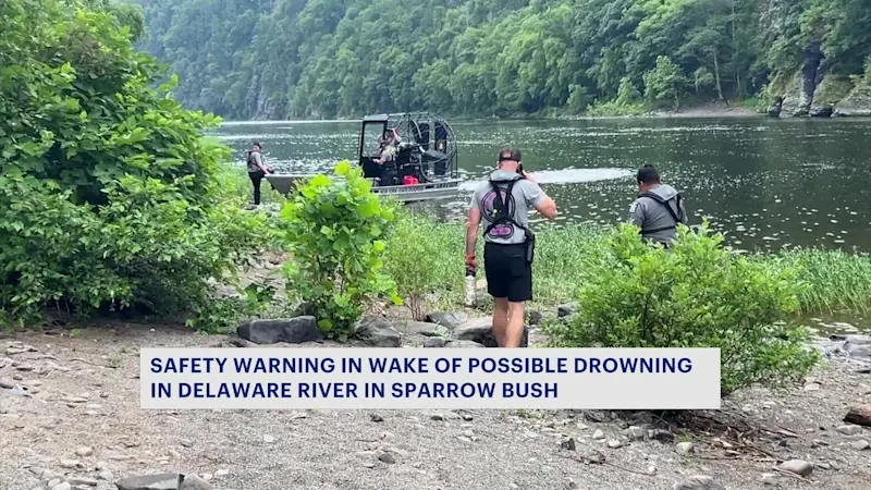 Story image: National Parks Service searches Delaware River for possible drowning victim