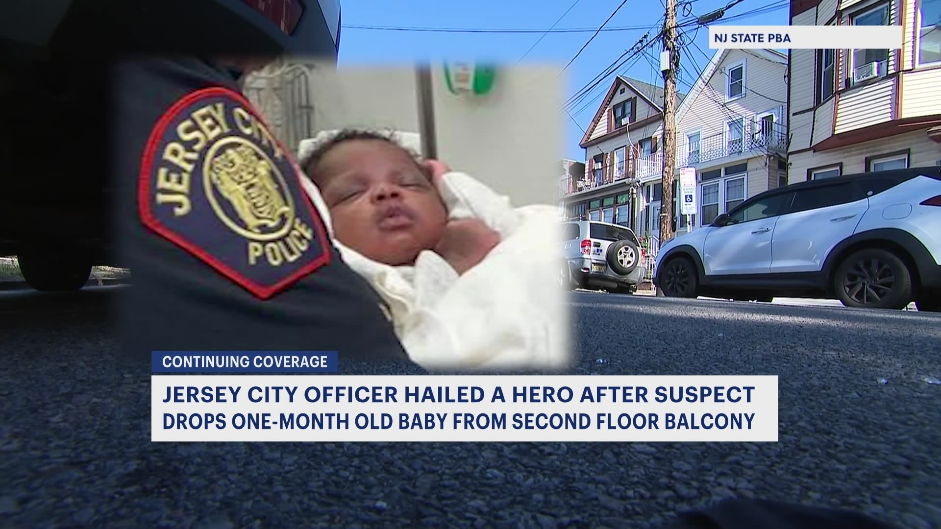 Jersey City officer hailed a hero after catching baby dropped from 2nd