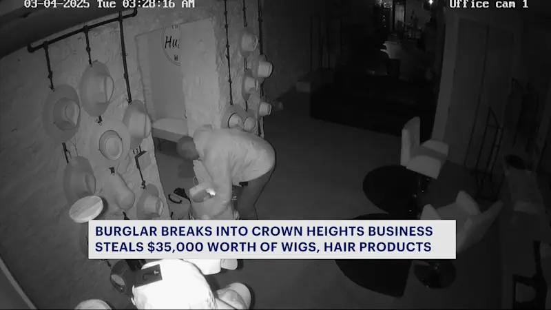 Story image: NYPD: Burglar steals $35,000 worth of wigs, hair products from Crown Heights shop