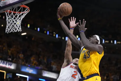 Andrew Nembhard's late 3 gives Pacers 111-106 victory over Knicks. Indiana moves within 2-1