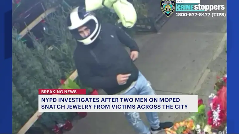 Story image: Police: Moped-riding chain snatchers steal $15K worth of jewelry