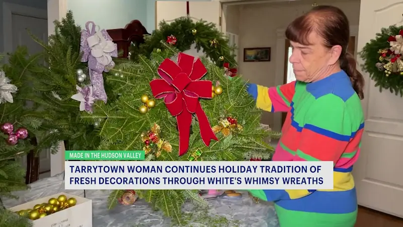 Story image: Tarrytown woman keeps alive holiday tradition of fresh wreaths through White's Whimsy Wreaths