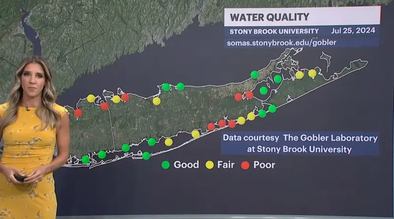 Story image: LI Water Quality Report for week of July 25 from Gobler Laboratory at Stony Brook University 