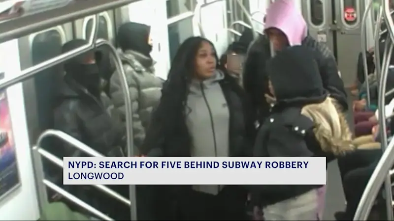 Story image: NYPD: Man attacked, robbed on 2 train in Longwood; 5 suspects sought