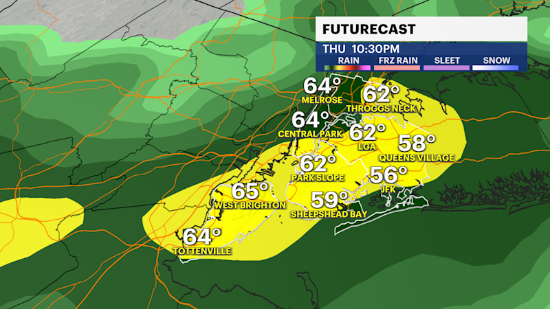 Story image: Cool and mostly cloudy in The Bronx today with spring warmth and rain ahead