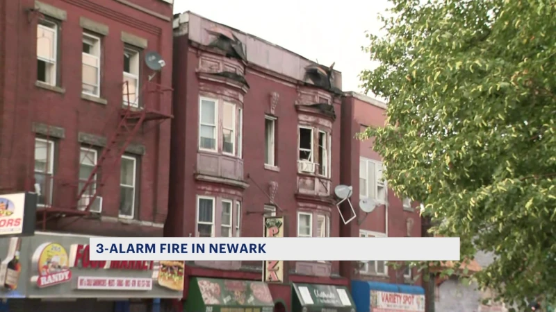 Story image: Officials: 3 firefighters injured, dozens displaced by fire in Newark