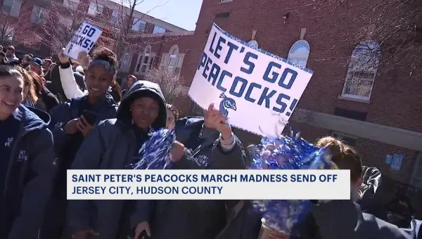 St. Peter’s University holds rally send-off as men’s basketball team heads to NCAA Tournament