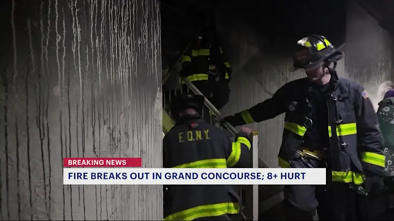 Story image: Concourse Village fire forces residents into the street to escape