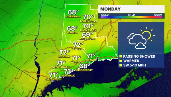 Mostly dry and cloudy in Connecticut; rain returns midweek