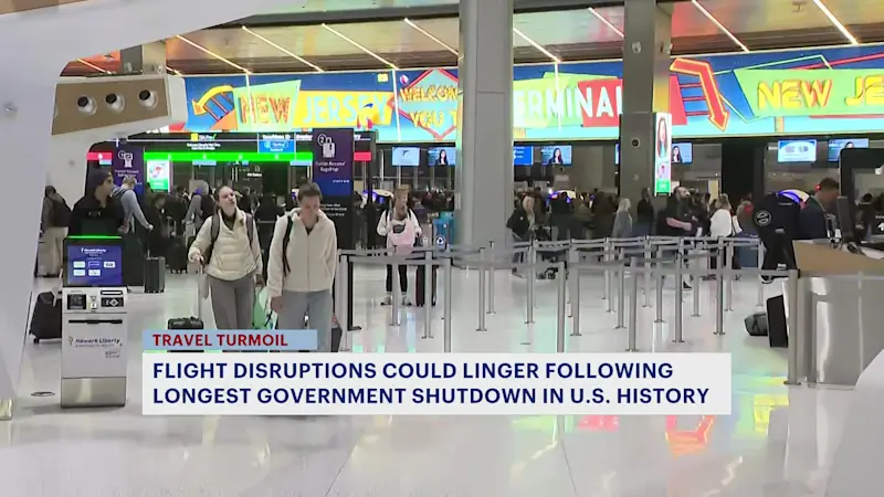 Story image: US government shutdown ends; Newark Liberty Airport will not return to normal immediately