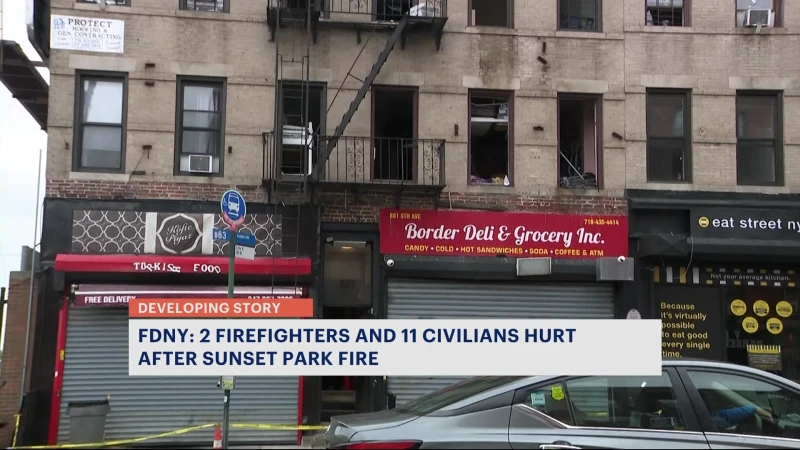 Story image: Building fire in Sunset Park leaves over a dozen injured