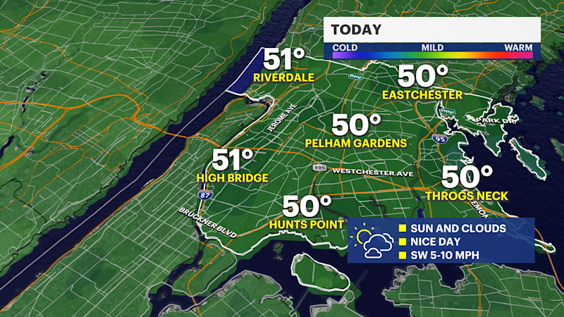 Story image: Mild and sunny day in The Bronx; tracking the Thanksgiving week forecast