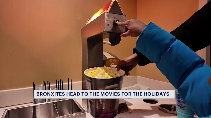 Story image: Bronx residents head to the movies as part of holiday tradition