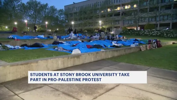 Students at Stony Brook University take part in pro-Palestinian protest