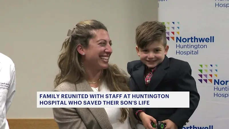 Story image: 4-year-old reunites with team that helped save his life in Huntington
