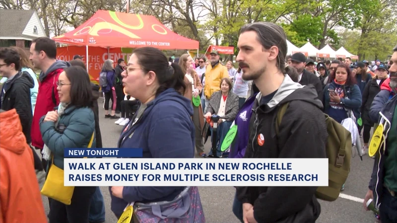 Story image: Hundreds walk at Glen Island Park to raise money for multiple sclerosis research
