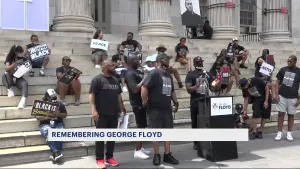 ‘Celebrate the change.’ George Floyd remembered at gathering by Brooklyn Borough Hall