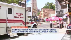 Emergency crews respond to partial building collapse in Yonkers