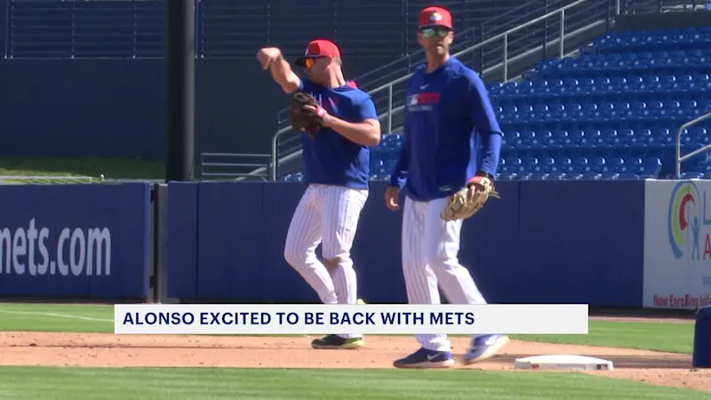 Story image: Pete Alonso 'stoked' to be back with the Mets at spring training