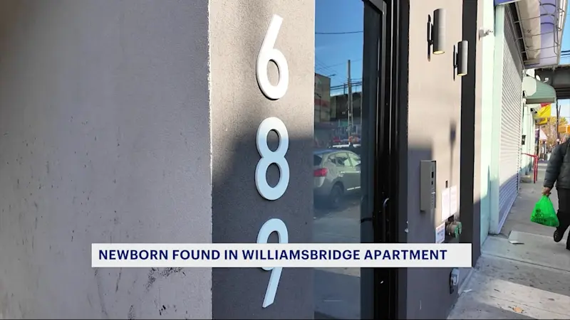 Story image: Newborn baby found wrapped in blanket inside a bag in Williamsbridge apartment