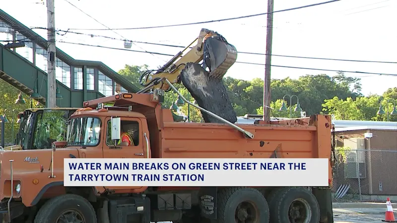 Story image: Tarrytown businesses lose water after main break near train station